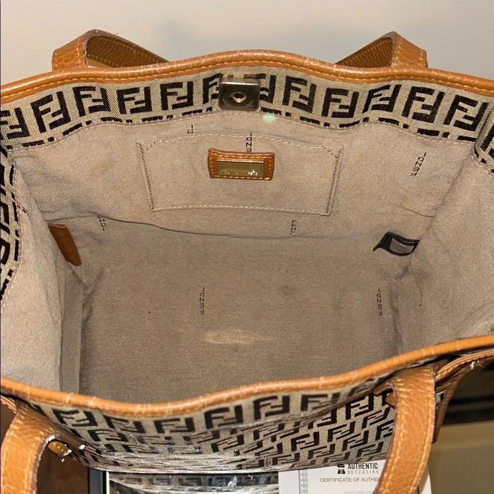 Fendi Signature Brown and Tan Tote - Picture 11 of 16